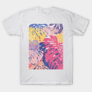 Abstract Colorful Monstera Leaves 20 T-Shirt